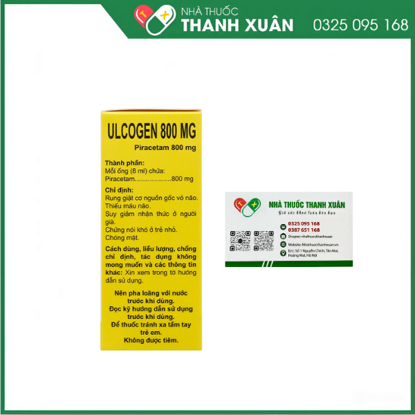 Dung dịch uống Ulcogen 800mg trị rung giật cơ nguồn gốc vỏ não